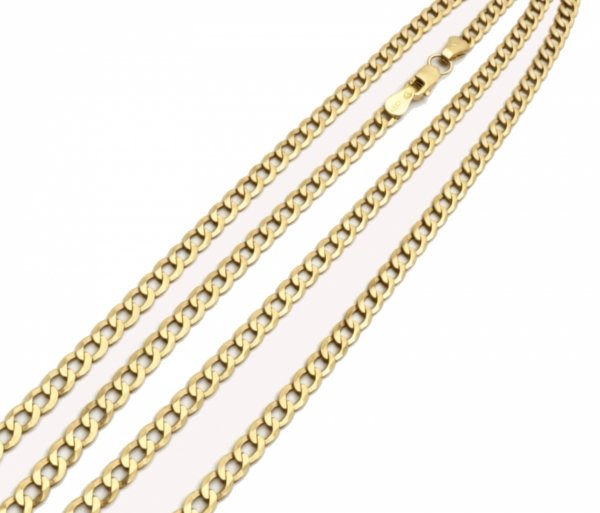 Łańcuch kuty 50cm o splocie klasycznej pancerki złoto 585 