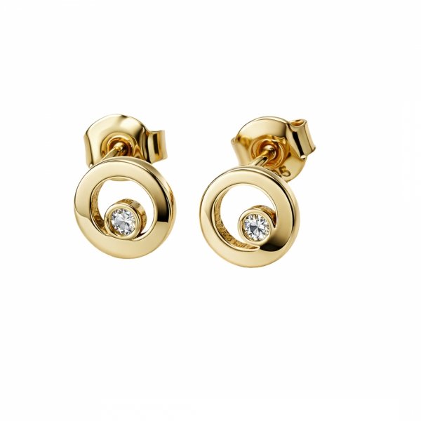 Kolczyki kontur koła złoto 585