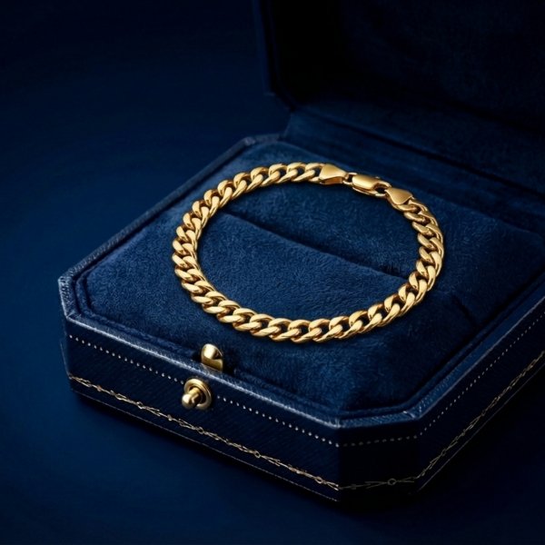 Bransoletka 21cm pancerka gęsta kuta złoto 585 