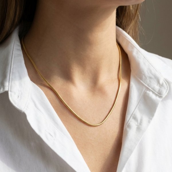 Łańcuch 50cm linka pełna złoto 585 