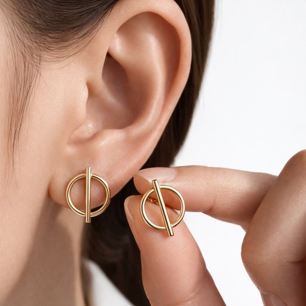 Kolczyki koła ze sztabką złoto 333