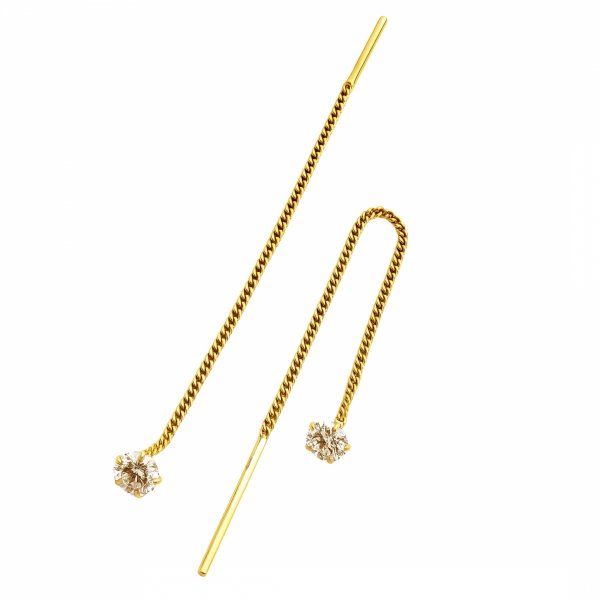 Kolczyki przewlekane z kamieniem złoto 585