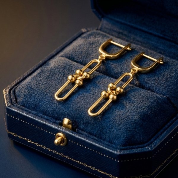 Kolczyki angielskie agrafki złoto 585 