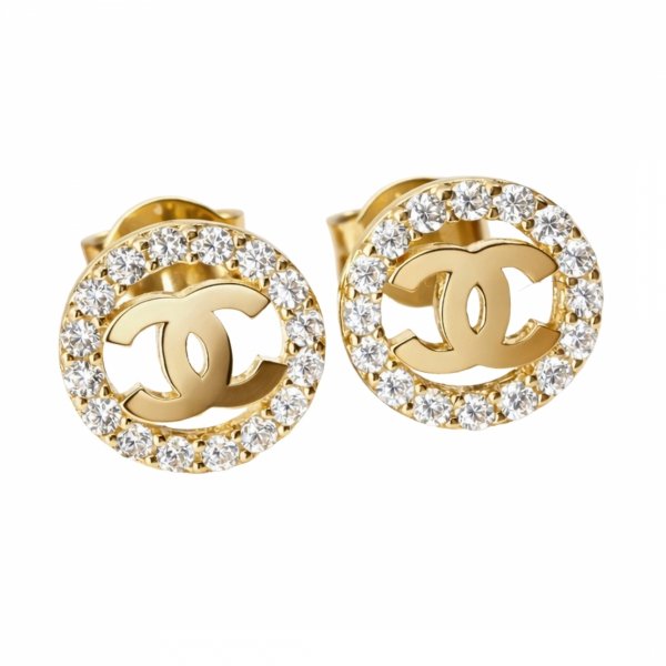 Kolczyki o splecionej formie z białymi kamieniami złoto 585