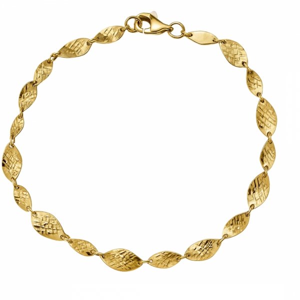 Bransoletka z motywem liści złoto 585