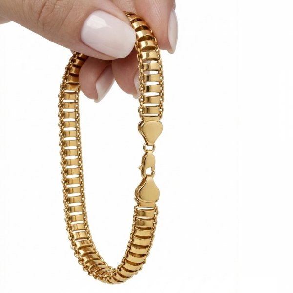 Bransoletka segmentowa blaszki 18cm złoto 585