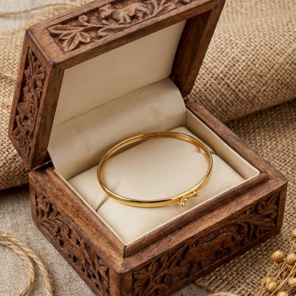 Bransoletka sztywna owalna złoto 585