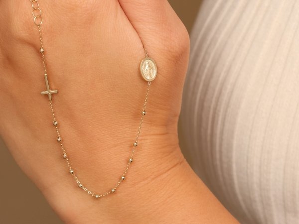 Bransoletka Różaniec 18 cm złoto 585 