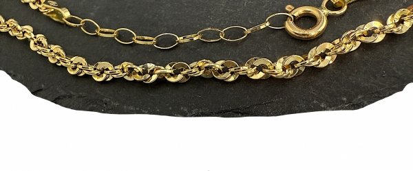 Bransoletka na nogę finezyjna korda 27cm złoto 585 