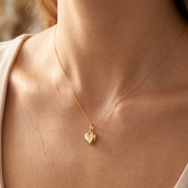 Wisior przestrzenne serce złoto 585 