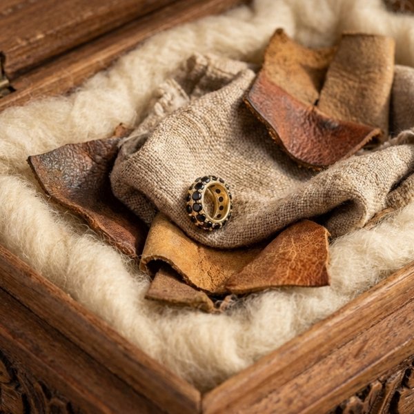 Charms obrączka czarne kamienie złoto 585