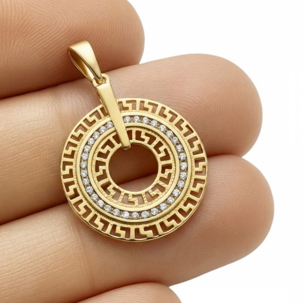 Wisior koło GRECO 3cm  złoto 585