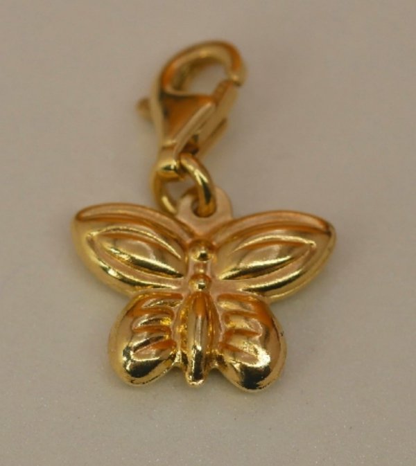  Charms motyl dwustronny 3D  złoto 585 