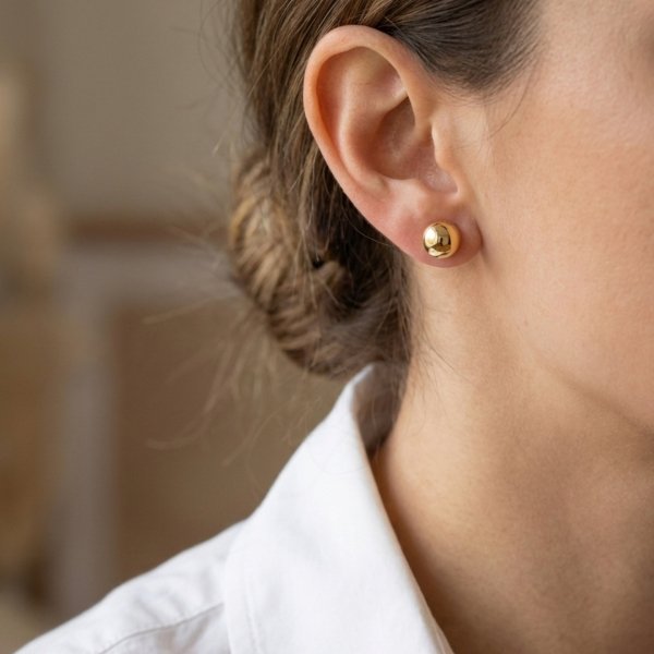 Kolczyki kule zapięcie sztyft złoto 585 