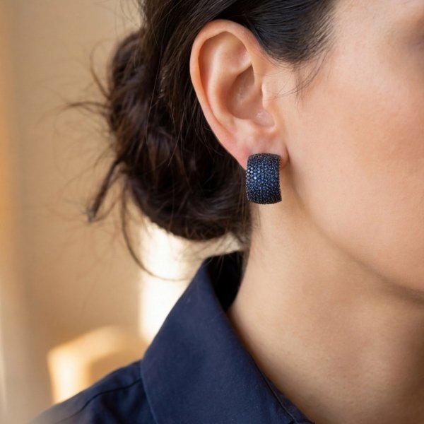 Kolczyki z szafirowymi kamieniami srebro 925