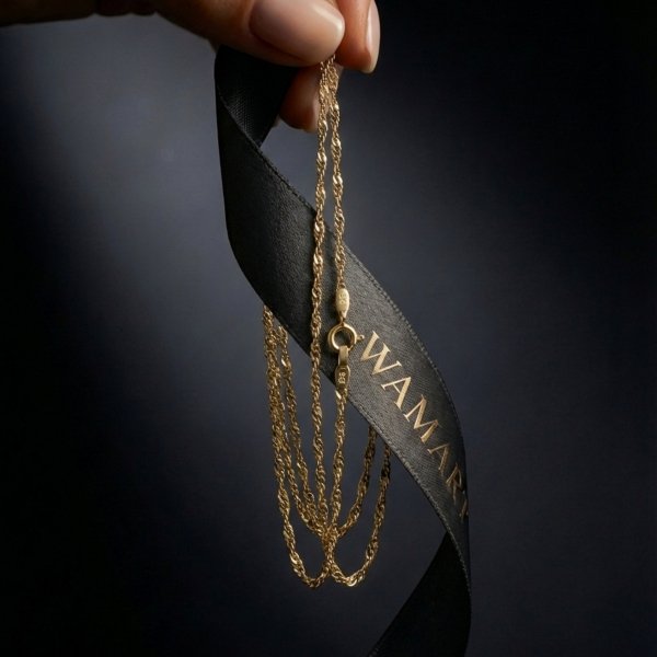 Łańcuszek singapur kuty złoto 585