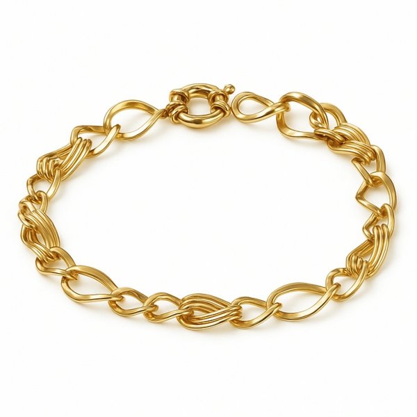 Bransoletka Ogniwa 3D Finezja 20 cm  złoto 585