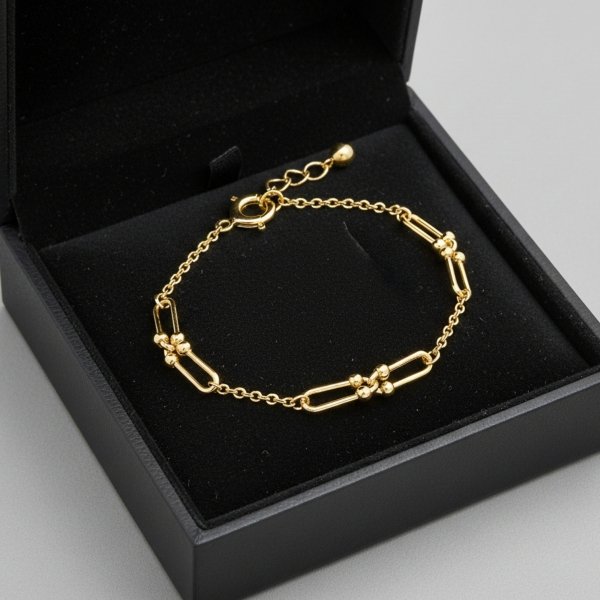 Bransoletka Złote Kości Agrafki 20 cm złoto 585