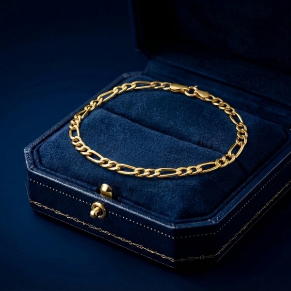  Bransoletka klasyczna 21cm splot figaro złoto 585 