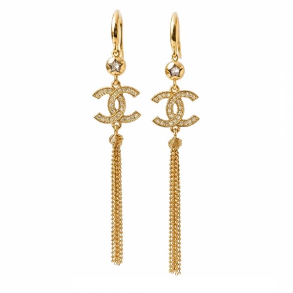 Kolczyki litery kulka łańcuszki złoto 585