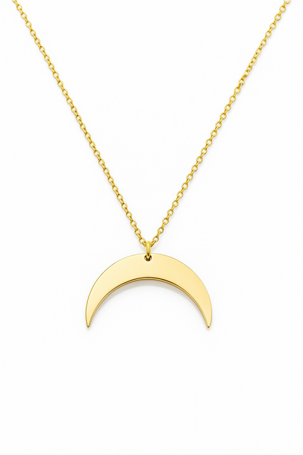 Naszyjnik półksiężyc 45cm gładki okazały złoto 585 