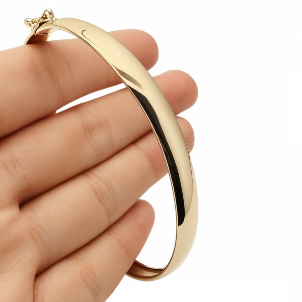 Bransoletka sztywna gładka złoto 585