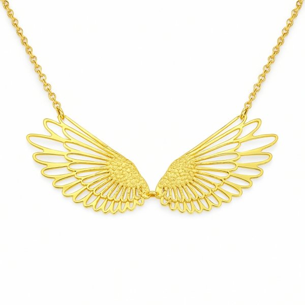 Naszyjnik duże skrzydła złoto 585