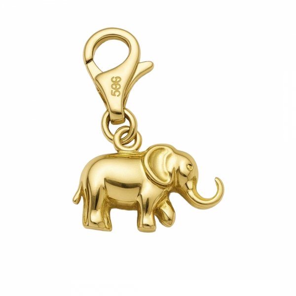 Charms przywieszka słoń 3D złoto 585 