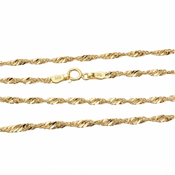 Łańcuszek singapur kuty złoto 585