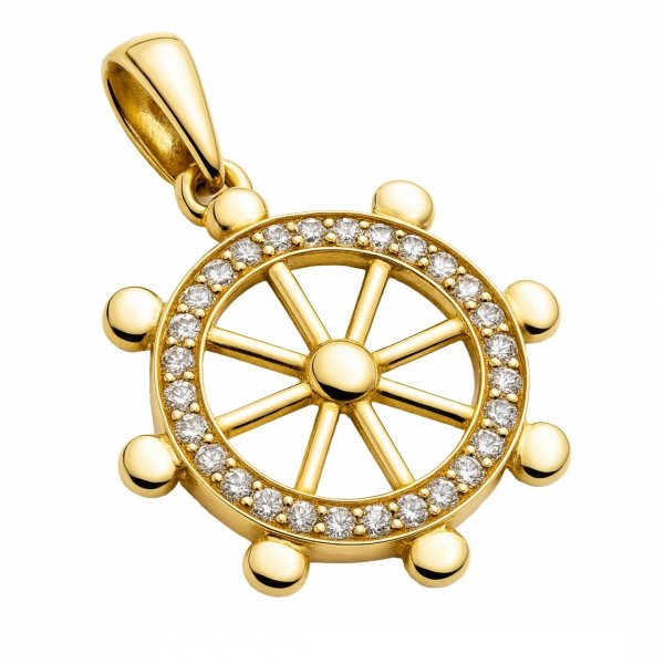 Zawieszka ster z kamieniami złoto 585