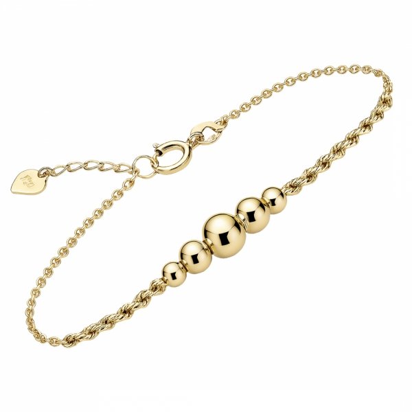 Bransoletka pięć kulek 19cm złoto 585 