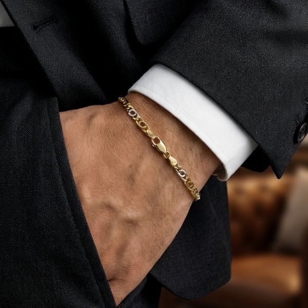  Bransoletka 19.5cm bawole oko kolor  złoto 585