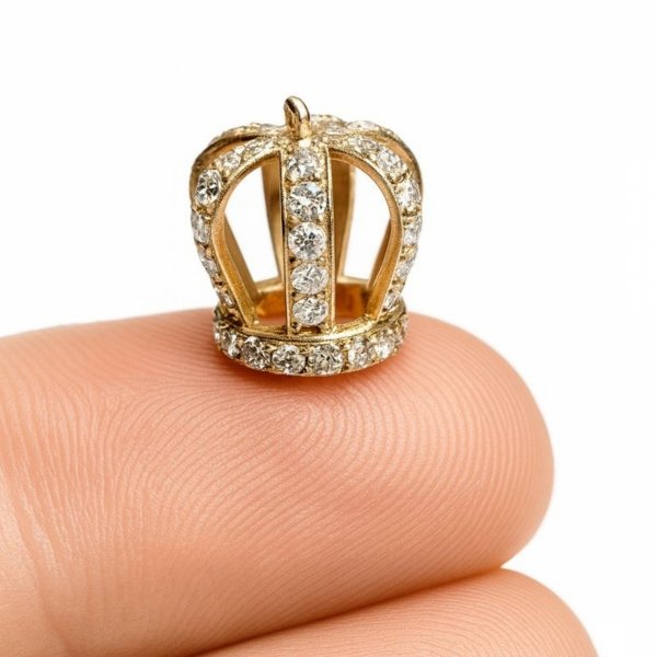 Charms przywieszka korona 3D złoto 585