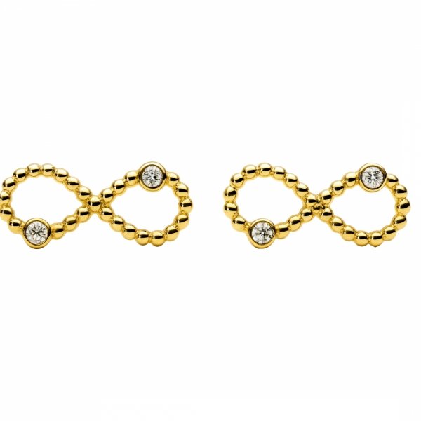 Kolczyki znak nieskończoności pleciony złoto 585 