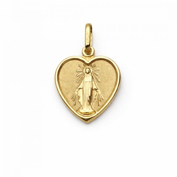 Cudowny medalik kuty w kształcie serca złoto 585 
