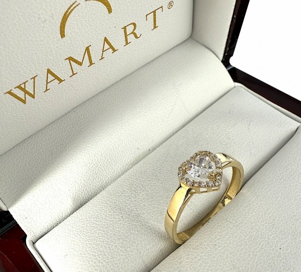 Pierścionek serce diamentowe R. 16 złoto 585 