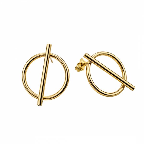 Kolczyki koła ze sztabką złoto 333