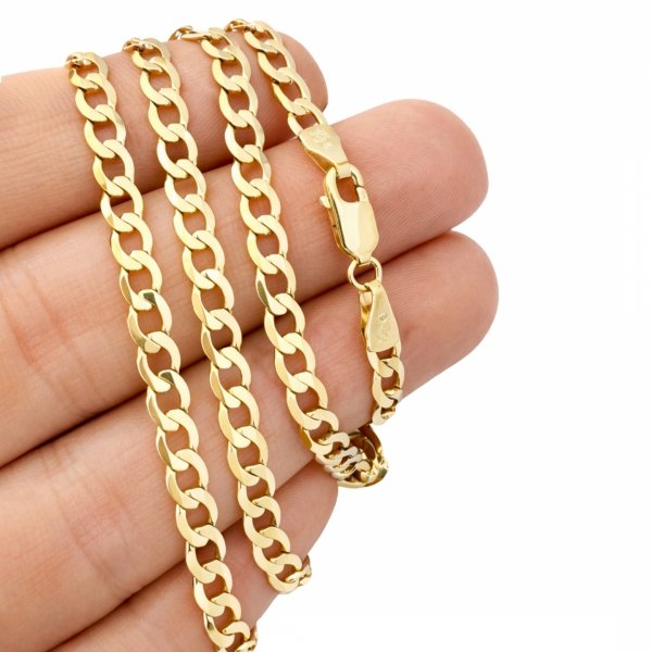 Łańcuch pancerka kuty złoto 585 