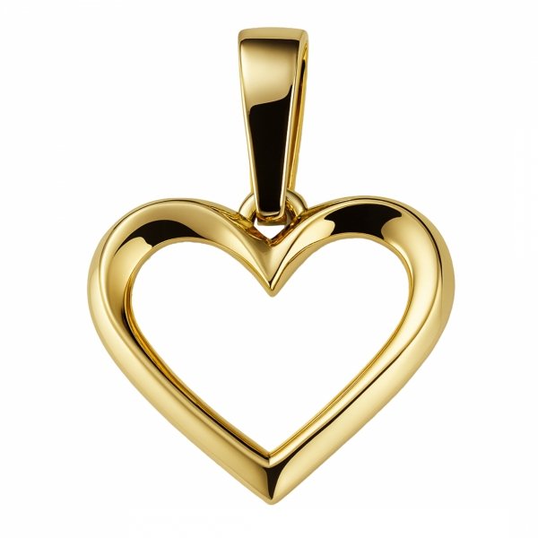 Wisior kontur serca 3D złoto 585