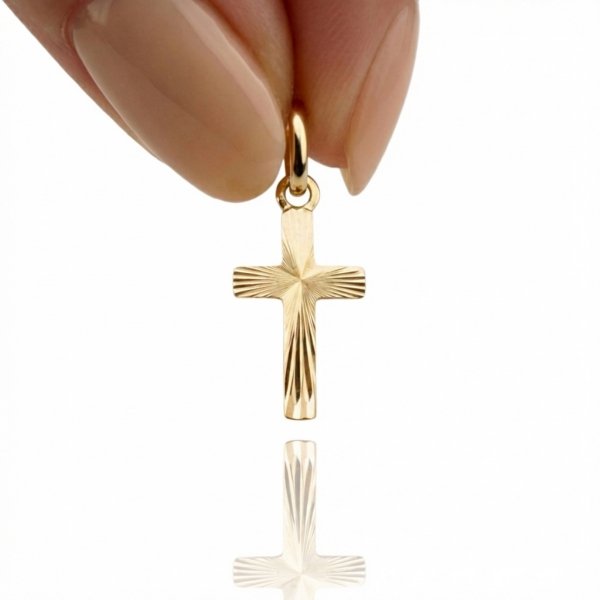 Zawieszka dwustronny krzyż złoto 585