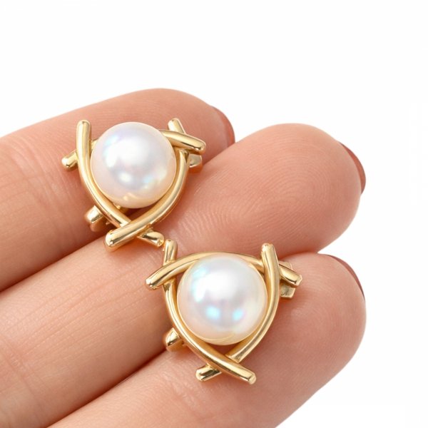 Kolczyki z perłami złoto 585