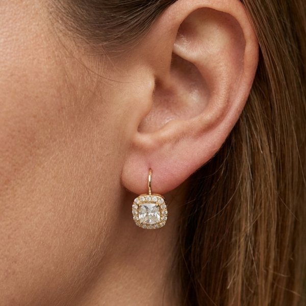 Kolczyki okazała markiza klasyczna biała złoto 585 