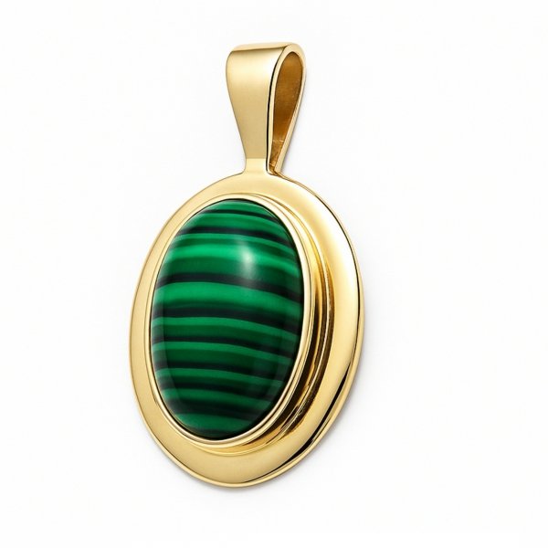 Zawieszka z malachitem złoto 585 