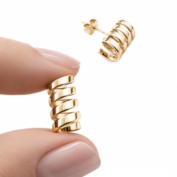 Kolczyki spirale złoto 585