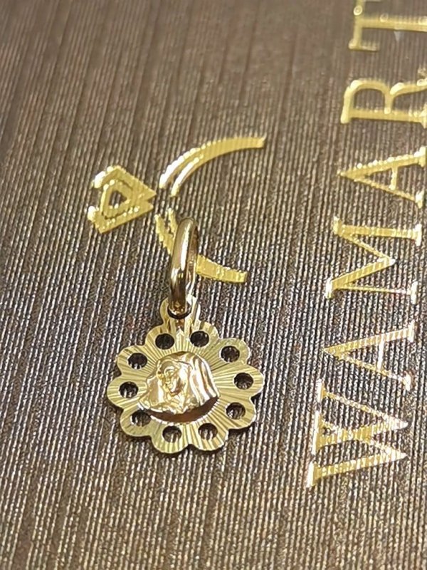 Medalik Koronka Fatima diament złoto 585 