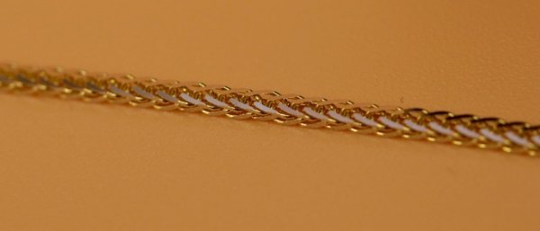 Łańcuch lisi ogon 55cm diamentowany  złoto 585