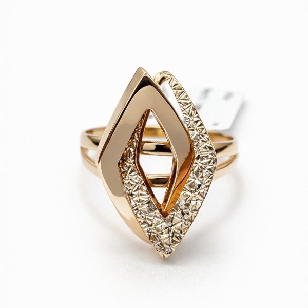 Pierścionek nowoczesny romby  R.17 złoto 585 