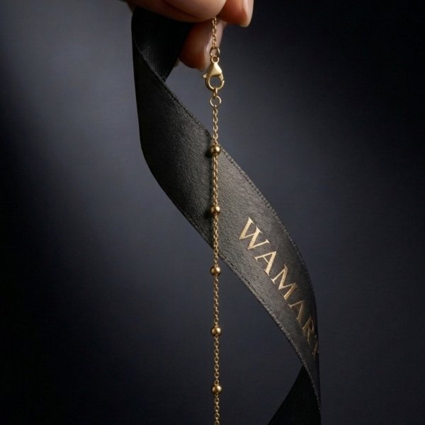 Bransoletka na nogę z motywem kulek złoto 585