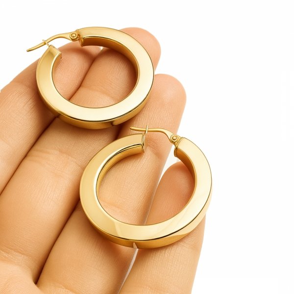 Kolczyki koła 3D złoto 585 