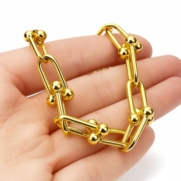 Naszyjnik złote kości 3D złoto 585